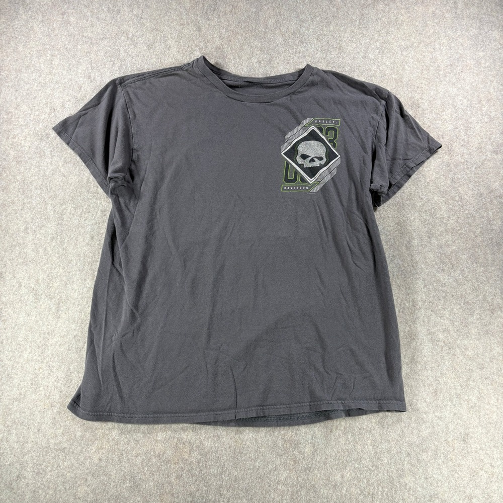 Harley Davidson Black Jack T Shirt Gray Skull Poker Florence SC Mens Medium